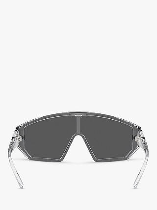 Versace VE4461 Unisex Wraparound Sunglasses, Crystal/Grey