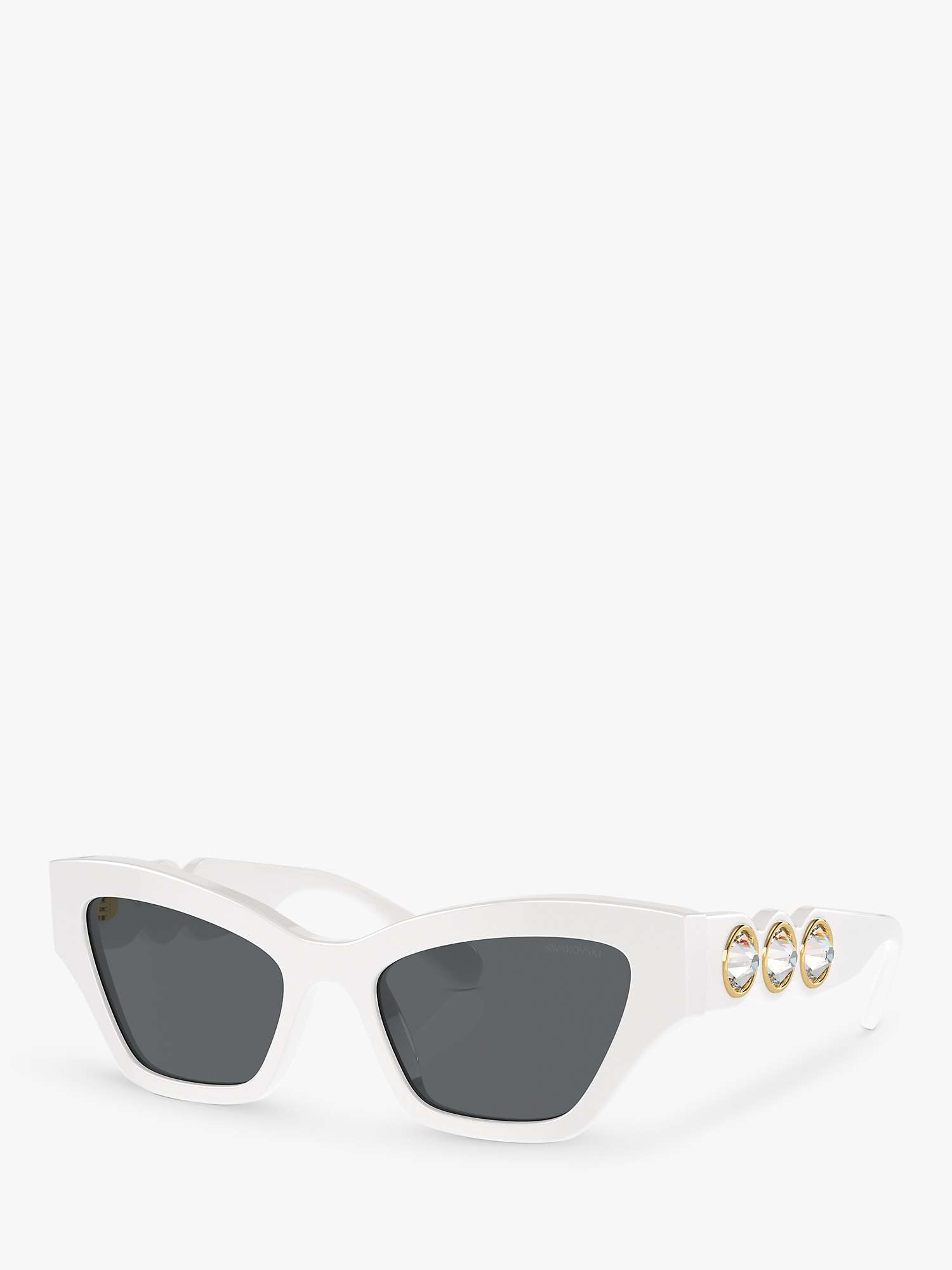 Buy Swarovski SK6021 Women's Cat's Eye Sunglasses, White/Grey Online at johnlewis.com