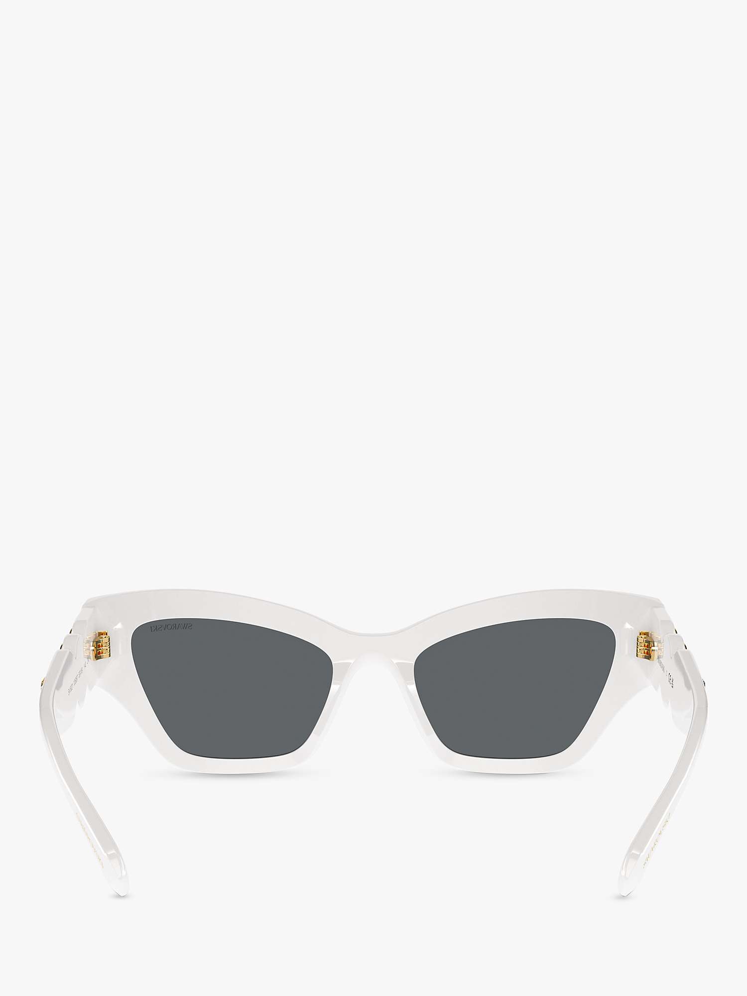 Buy Swarovski SK6021 Women's Cat's Eye Sunglasses, White/Grey Online at johnlewis.com