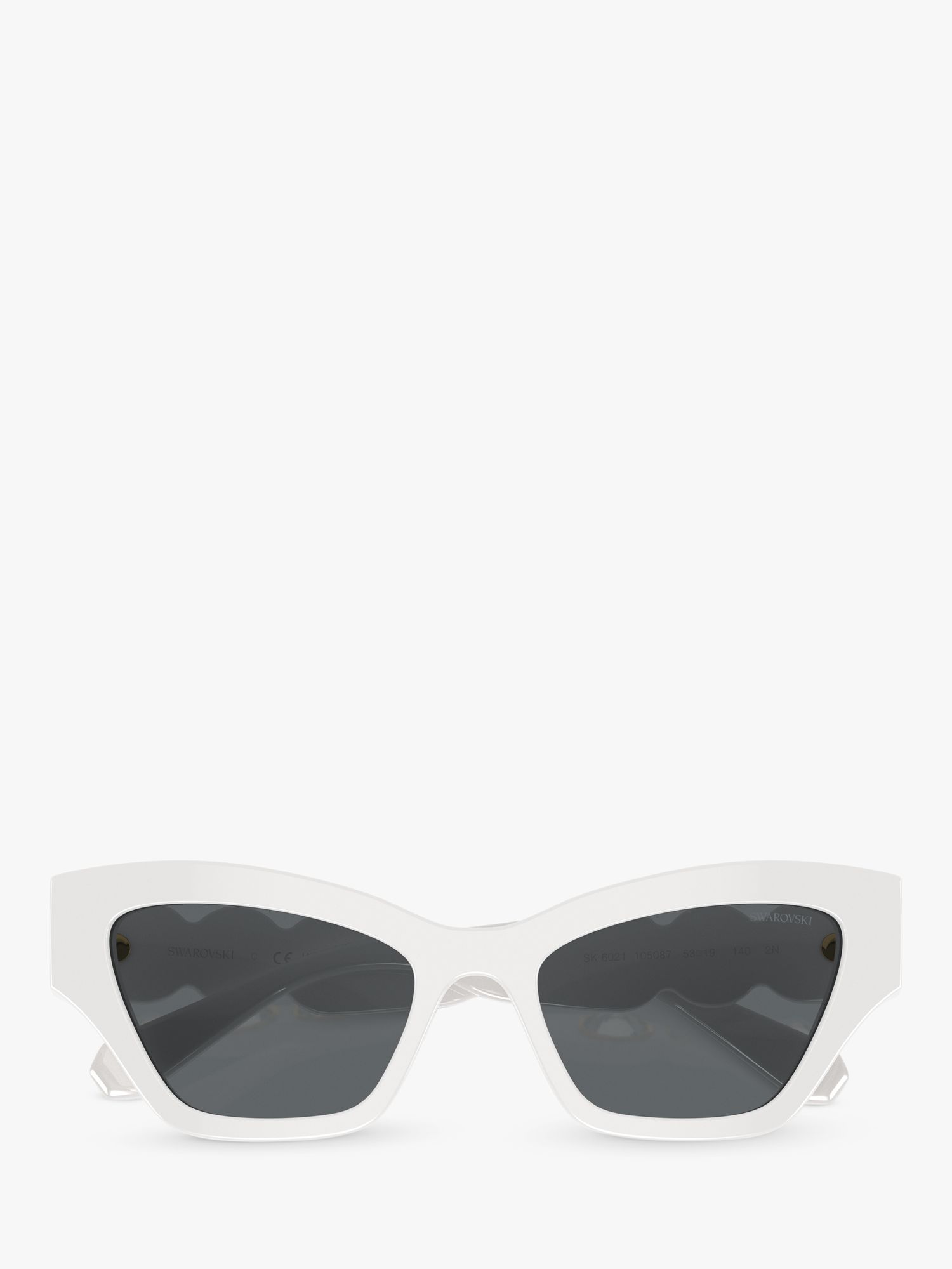 Swarovski SK6021 Women's Cat's Eye Sunglasses, White/Grey