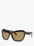 Prada PRA27S Women's Rectangular Sunglasses, Tortoise/Brown