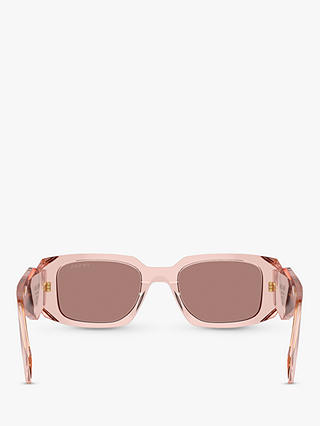 Prada PR 17WS Women's Rectangular Sunglasses, Transparent Peach