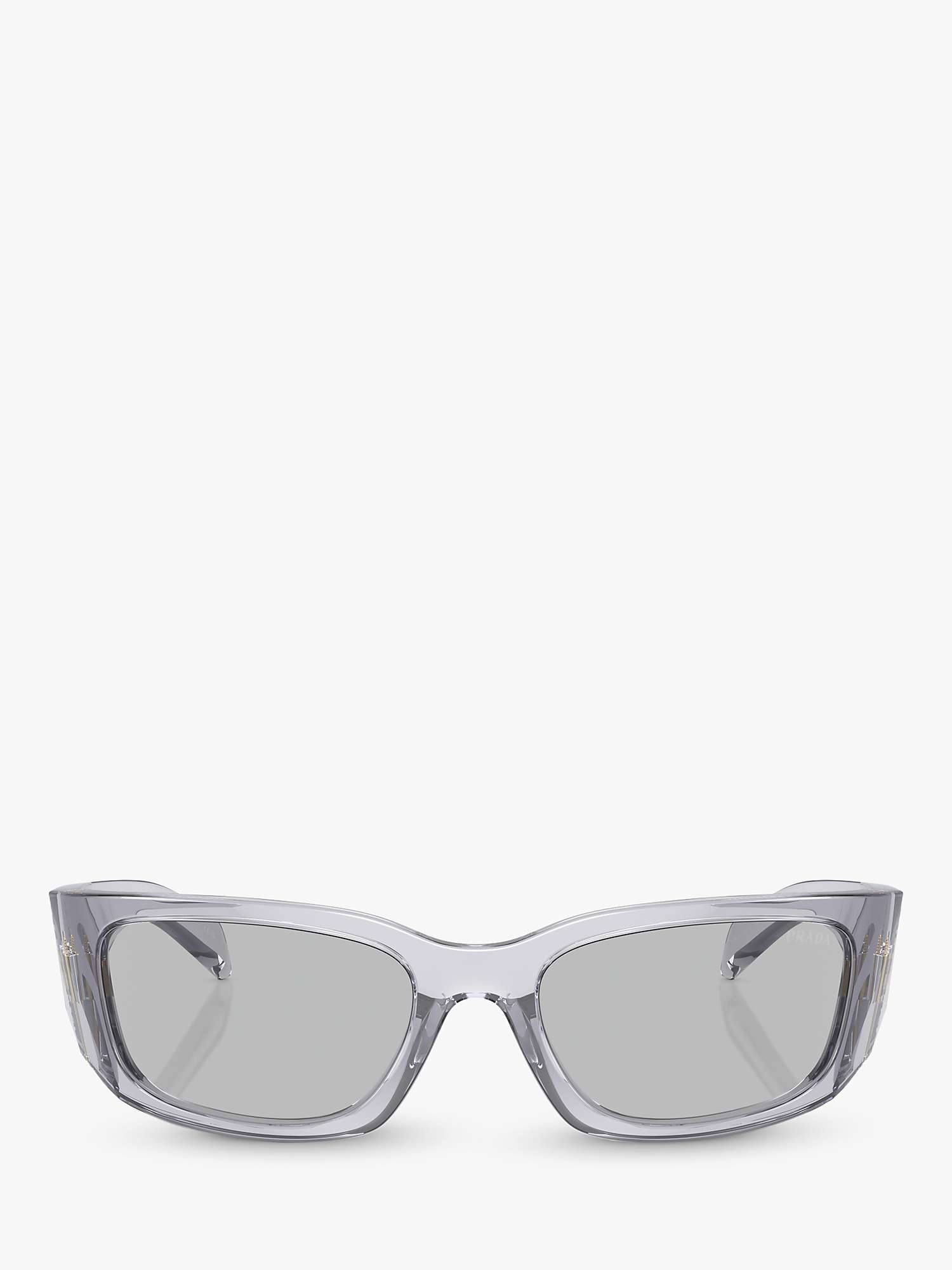 Buy Prada PR A14S Women's Wrap Sunglasses, Transparent Grey Online at johnlewis.com