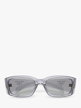 Prada PR A14S Women's Wrap Sunglasses, Transparent Grey