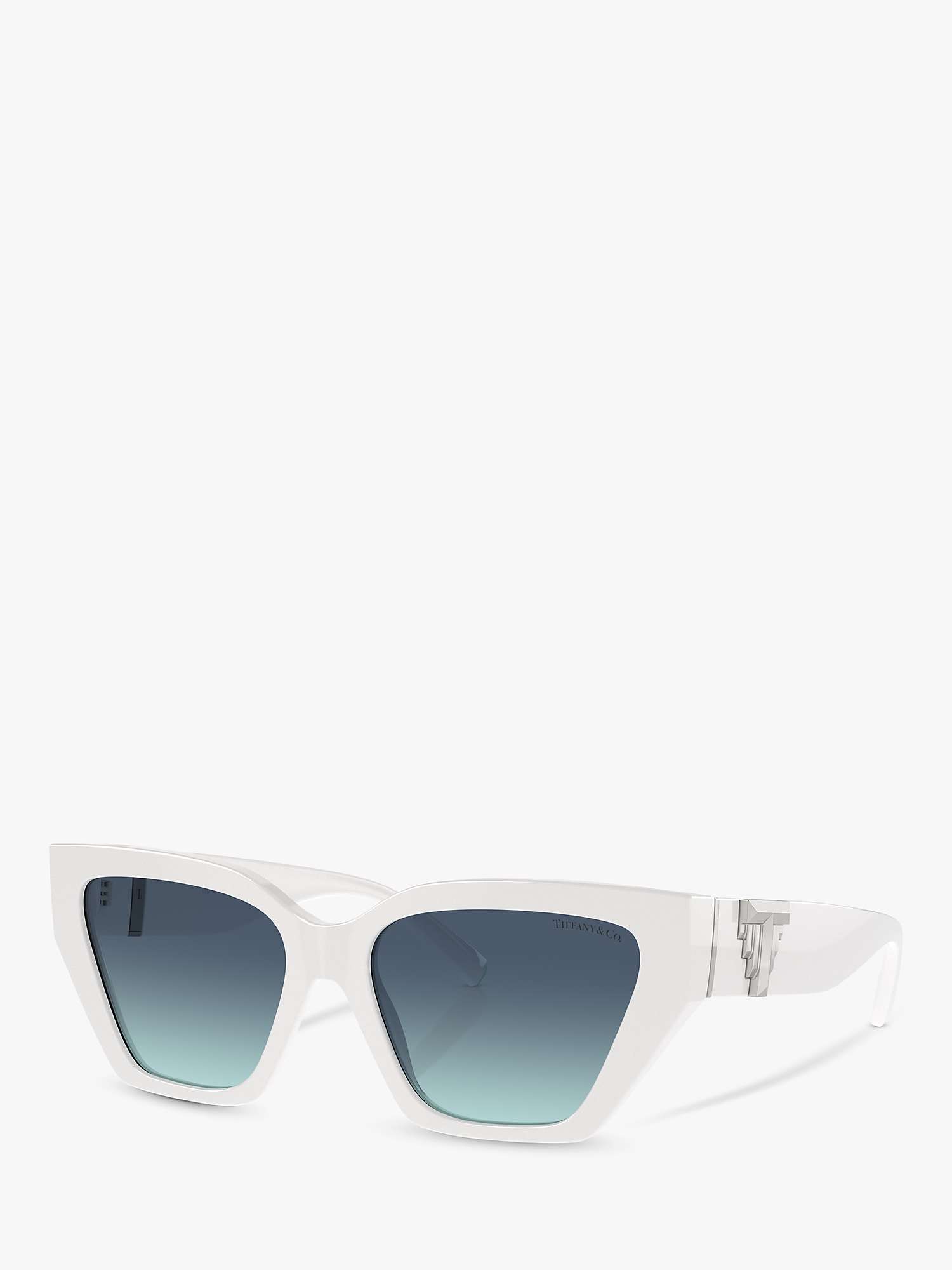 Buy Tiffany & Co TF4218 Women's Squared Cat's Eye Sunglasses, White/Blue Gradient Online at johnlewis.com