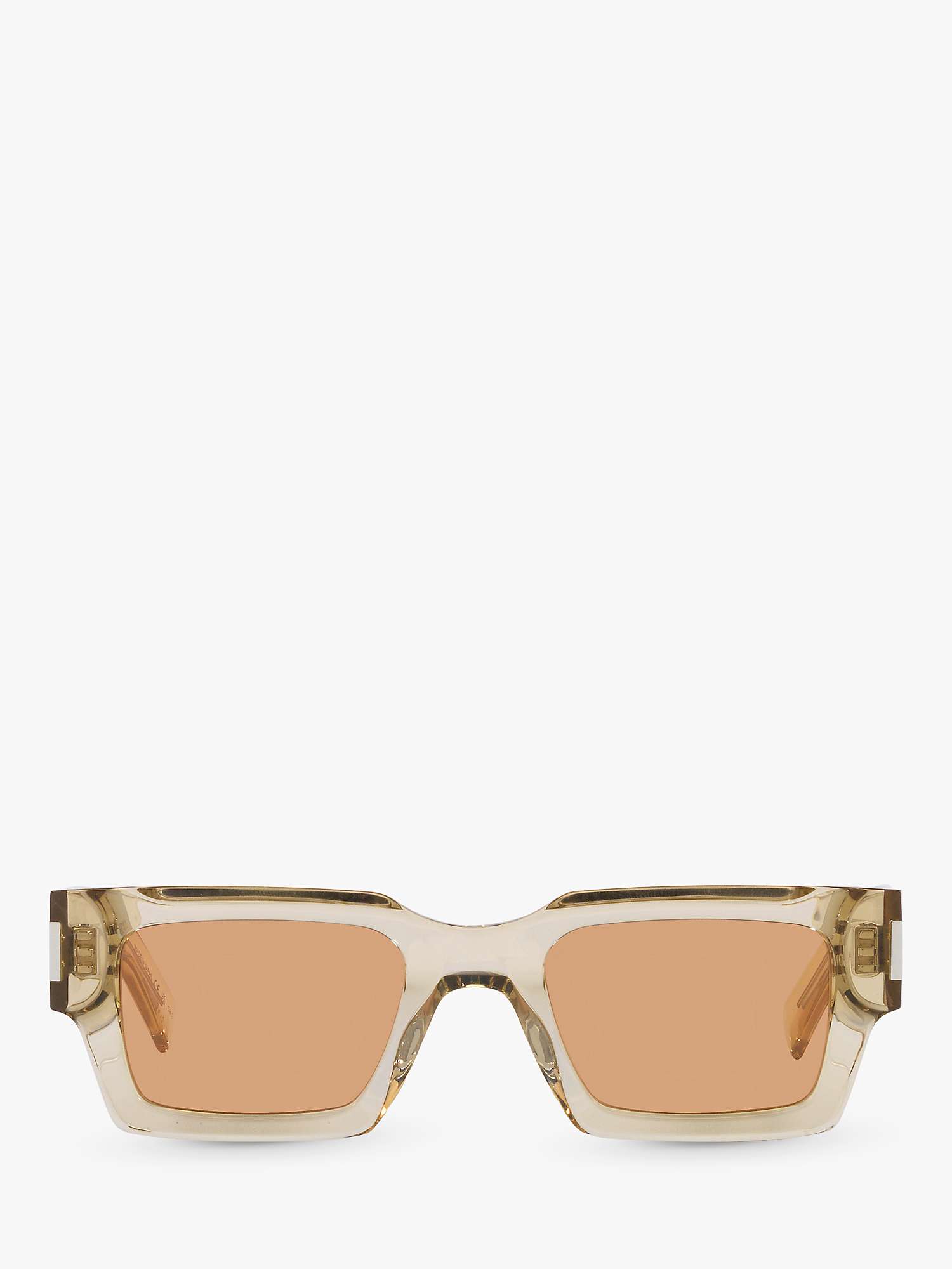 Buy Yves Saint Laurent YS000468 Unisex Rectangular Sunglasses, Yellow/Brown Online at johnlewis.com