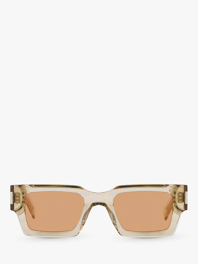 Yves Saint Laurent YS000468 Unisex Rectangular Sunglasses, Yellow/Brown