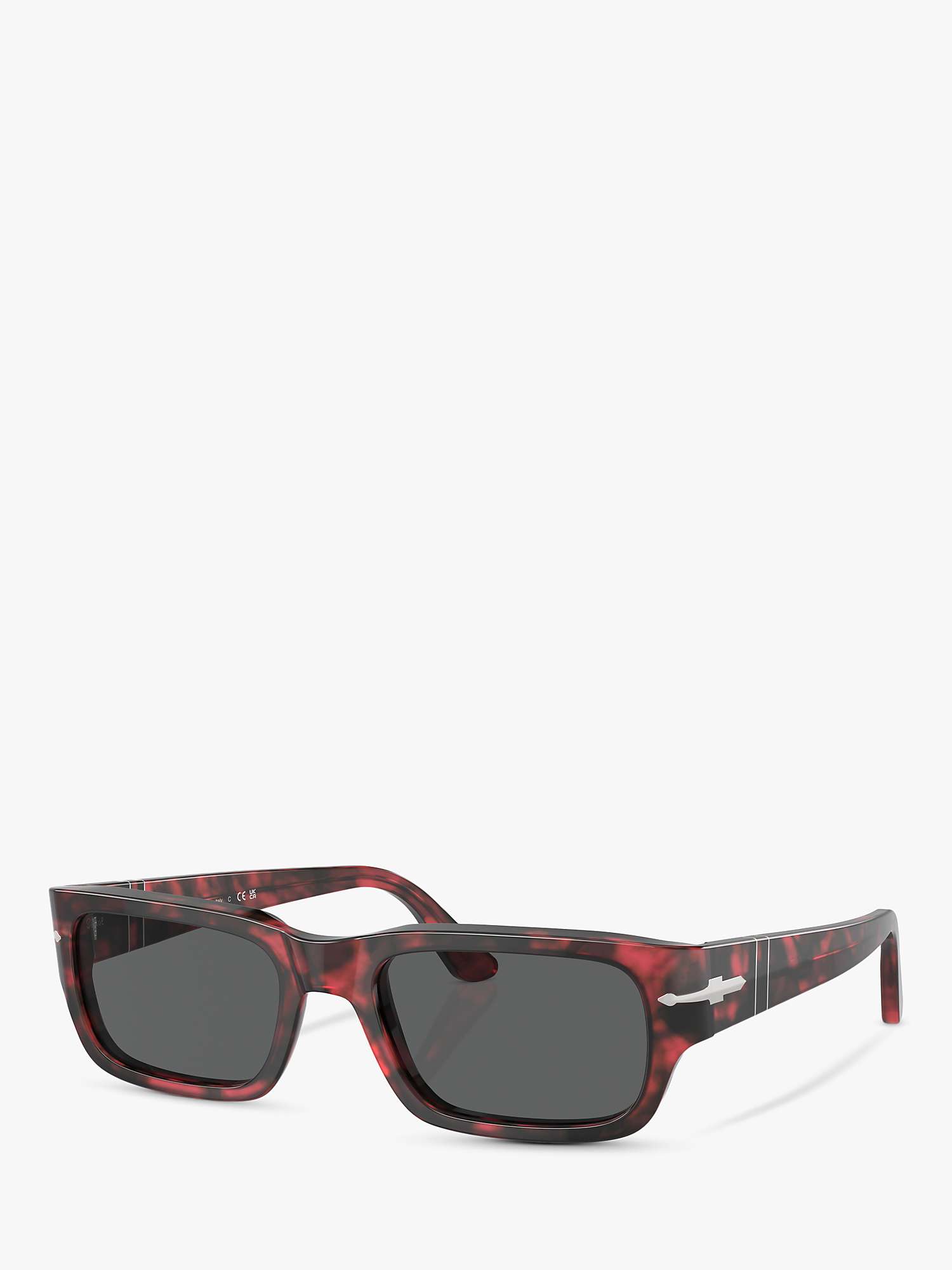 Buy Persol PO3347S Unisex Rectangular Sunglasses, Red Havana/Grey Online at johnlewis.com