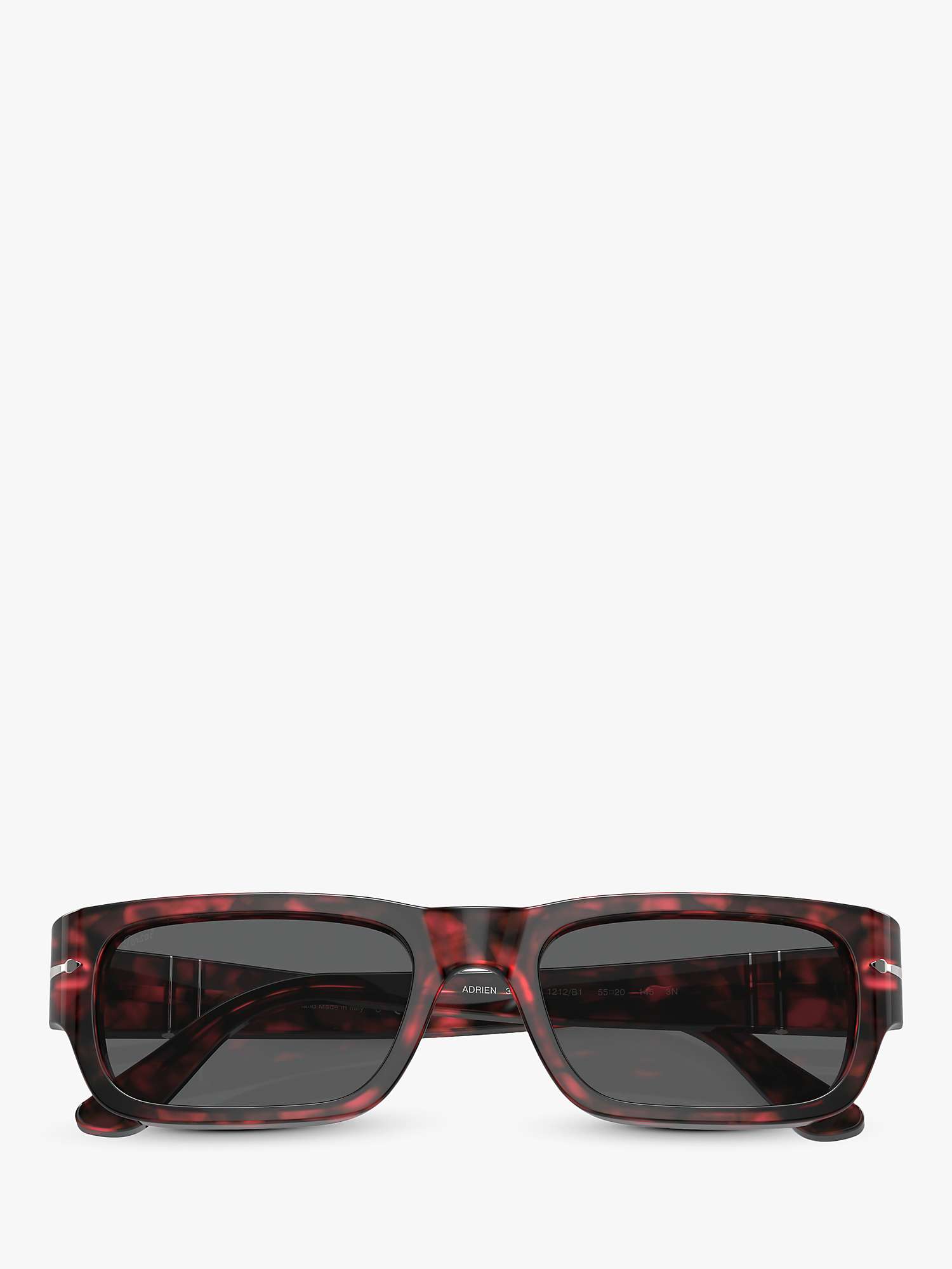 Buy Persol PO3347S Unisex Rectangular Sunglasses, Red Havana/Grey Online at johnlewis.com