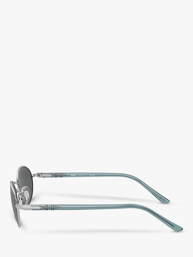Persol PO1018S Unisex Ida Oval Sunglasses, Silver/Grey