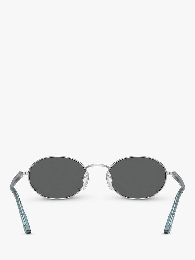 Persol PO1018S Unisex Ida Oval Sunglasses, Silver/Grey