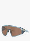 Oakley OO9404 Unisex Wrap Sunglasses, Transparent Stonewash/Brown