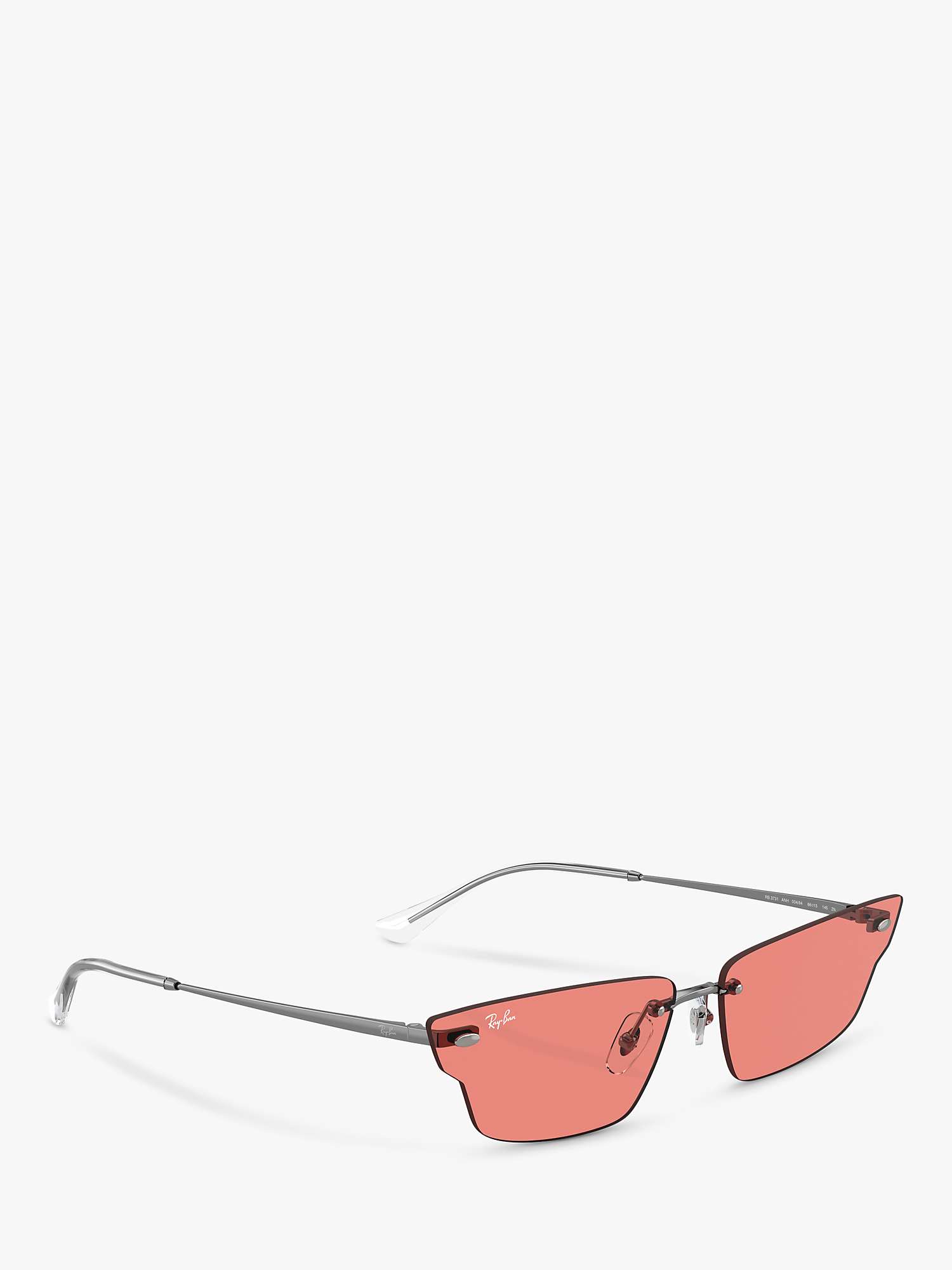Buy Ray-Ban RB3731 Unisex Rectangular Sunglasses, Gunmetal/Pink Online at johnlewis.com