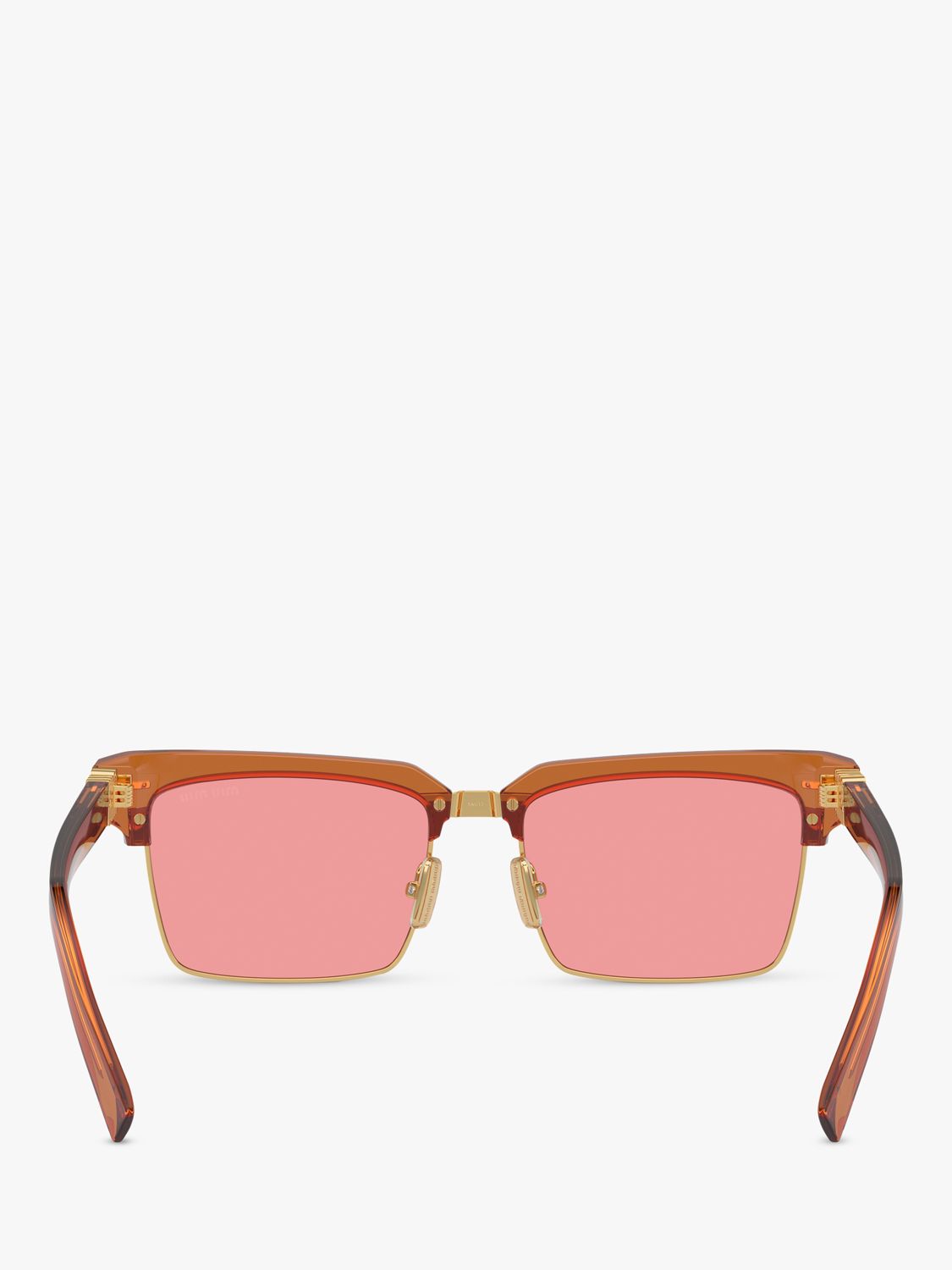 Miu Miu MU10ZS Women's Rectangular Sunglasses, Caramel Transparent