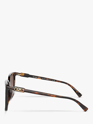 Michael Kors MK2197F Women's Canberra Square Sunglasses, Dark Tortoise/Brown Gradient