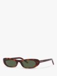 Yves Saint Laurent YS000414 Women's Oval Sunglasses, Havana/Green
