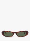Yves Saint Laurent YS000414 Women's Oval Sunglasses, Havana/Green