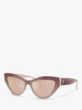 Jimmy Choo JC5004 Women's Cat's Eye Sunglasses, Pink Glitter/Gold