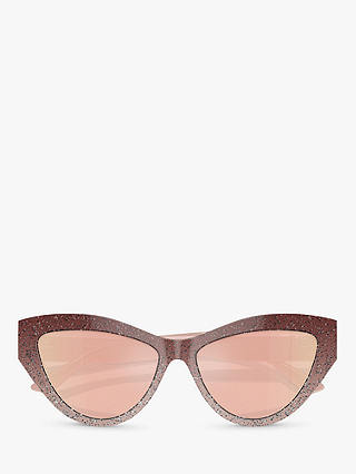 Jimmy Choo JC5004 Women's Cat's Eye Sunglasses, Pink Glitter/Gold