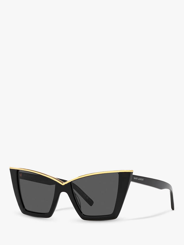 Yves Saint Laurent YS000435 Women's Cat Eye Sunglasses, Black/Gold
