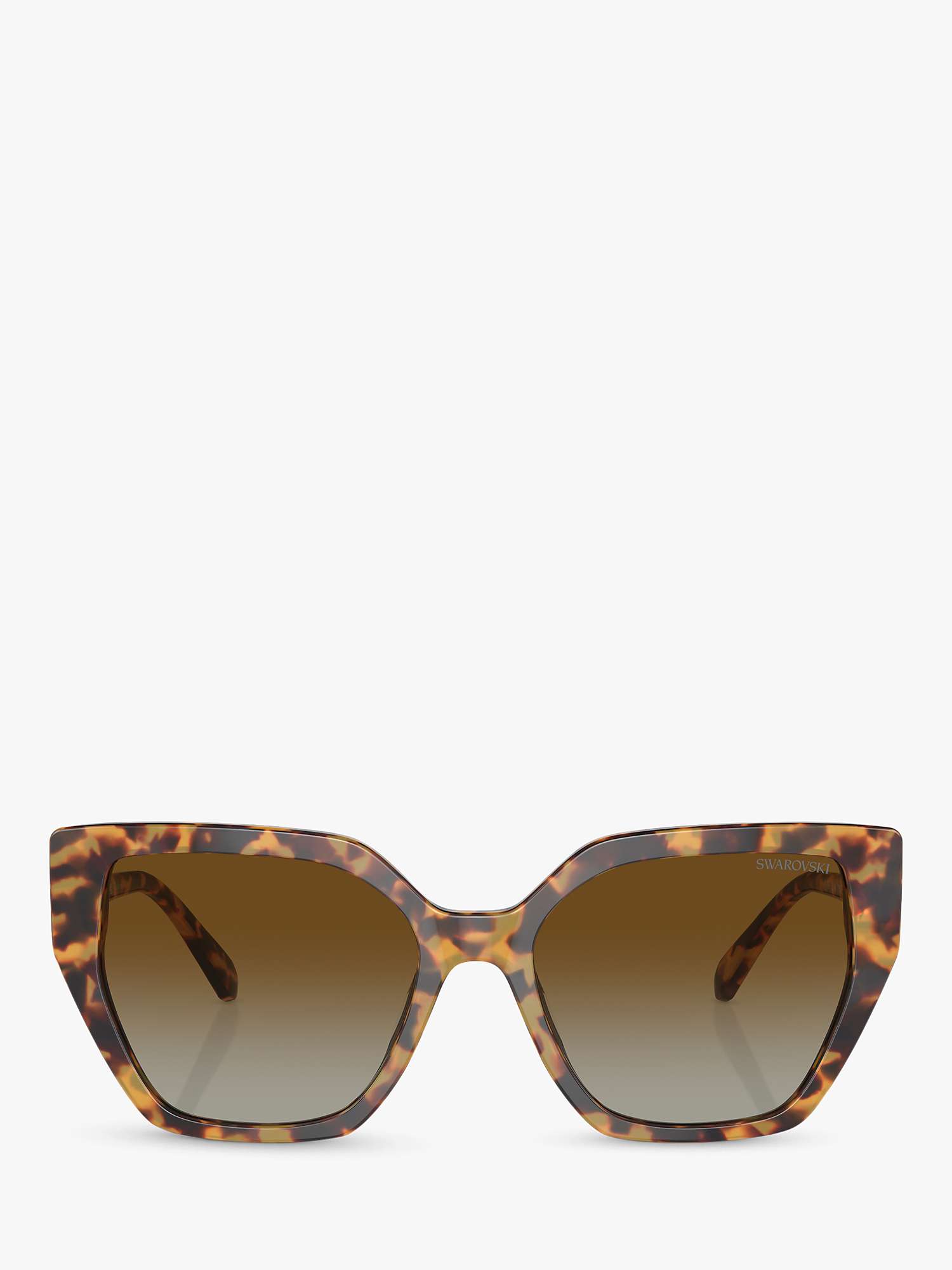 Buy Swarovski SK6016 Women's Polarised Cat's Eye Sunglasses, Medium Havana/Brown Gradient Online at johnlewis.com