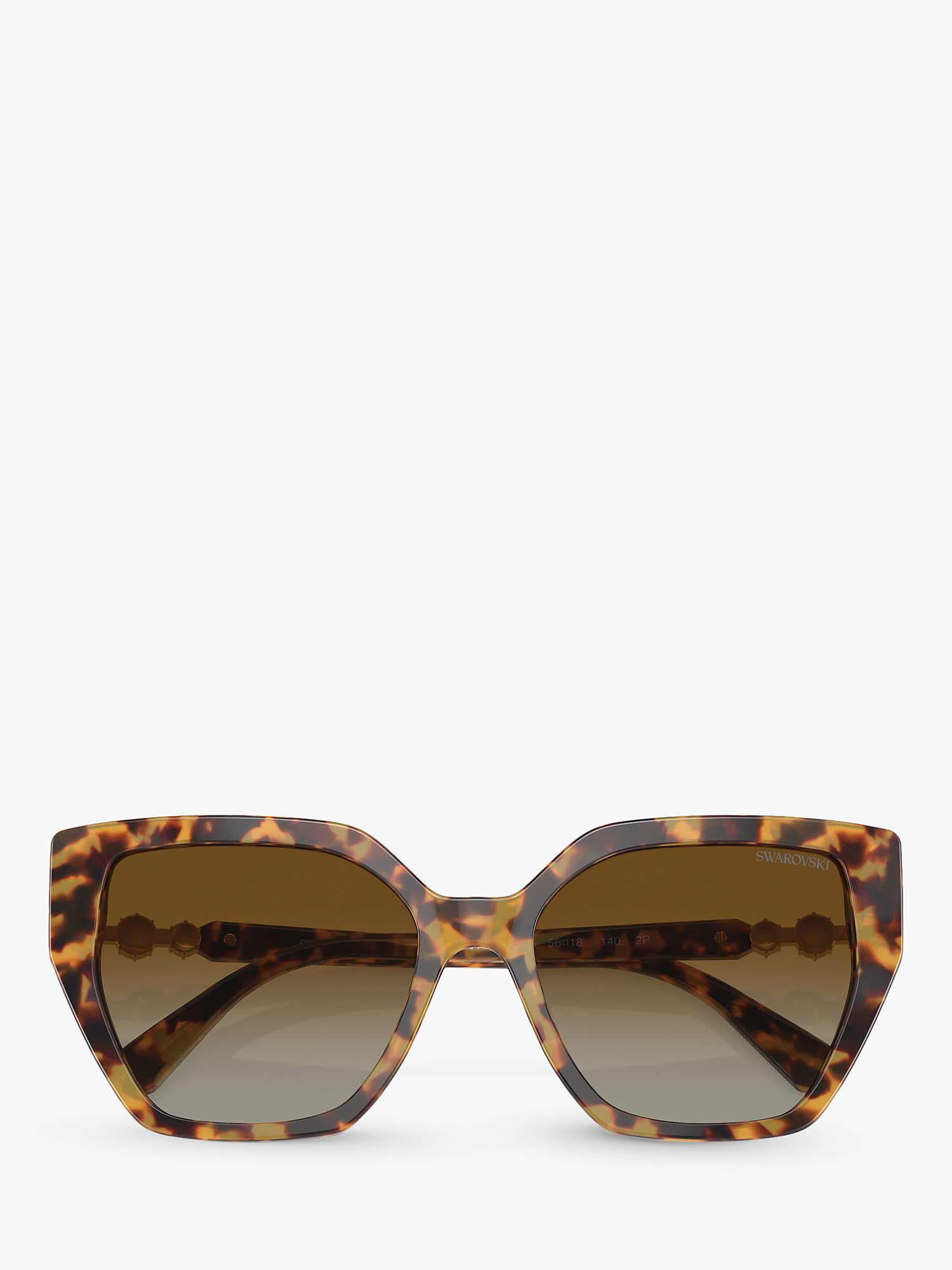 Buy Swarovski SK6016 Women's Polarised Cat's Eye Sunglasses, Medium Havana/Brown Gradient Online at johnlewis.com