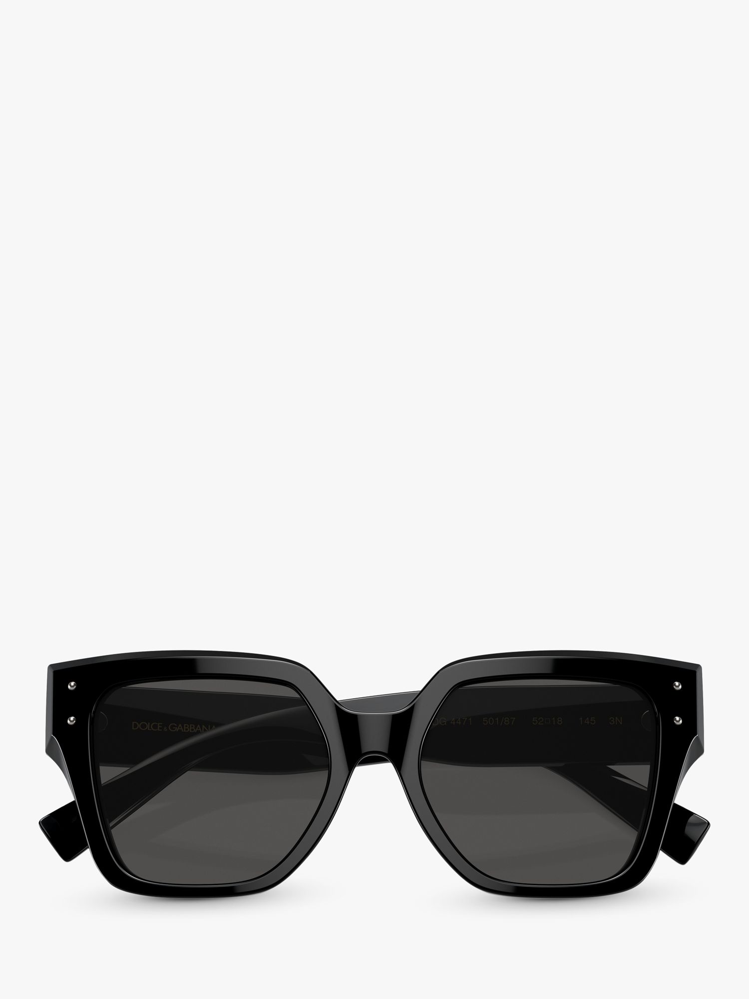 Dolce & Gabbana DG4471 Women's Rectangular Sunglasses, Black