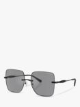 Michael Kors MK1150 Women's Quebec Pillow Sunglasses, Black/Grey Mirror