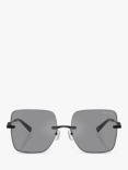 Michael Kors MK1150 Women's Quebec Pillow Sunglasses, Black/Grey Mirror