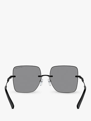 Michael Kors MK1150 Women's Quebec Pillow Sunglasses, Black/Grey Mirror