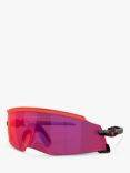 Oakley OO9455M Men's Kato Wrap Sunglasses, Black/Red Gradient