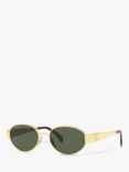 Celine CD001594 Women's Oval Sunglasses, Gold