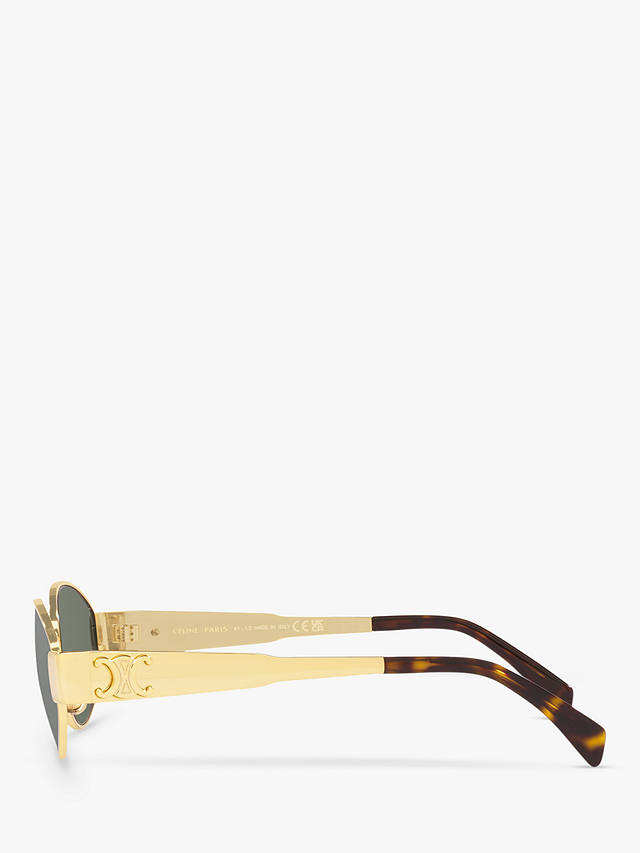 Celine CD001594 Women's Oval Sunglasses, Gold