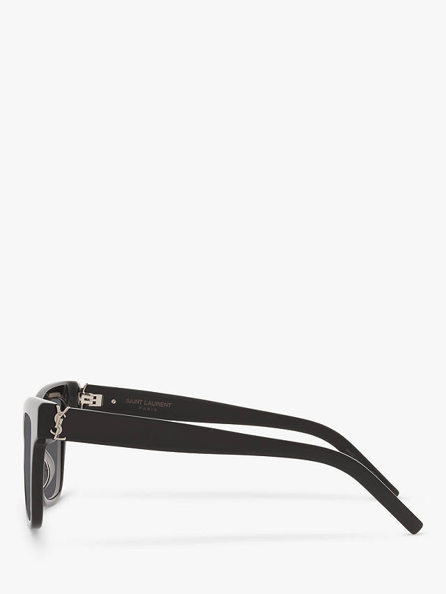 Yves Saint Laurent YS000436 Women's Square Sunglasses, Black/Grey