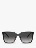 Michael Kors MK2197F Women's Square Sunglasses, Black/Grey Gradient