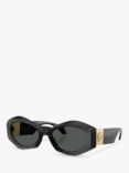 Versace VE4466U Women's Oval Sunglasses, Black