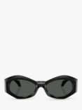 Versace VE4466U Women's Oval Sunglasses, Black