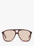 Yves Saint Laurent YS000473 Men's Dune Aviator Sunglasses, Tortoise