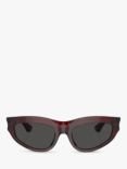 Burberry BE4425U Women's Cat's Eye Sunglasses, Check Red/Black