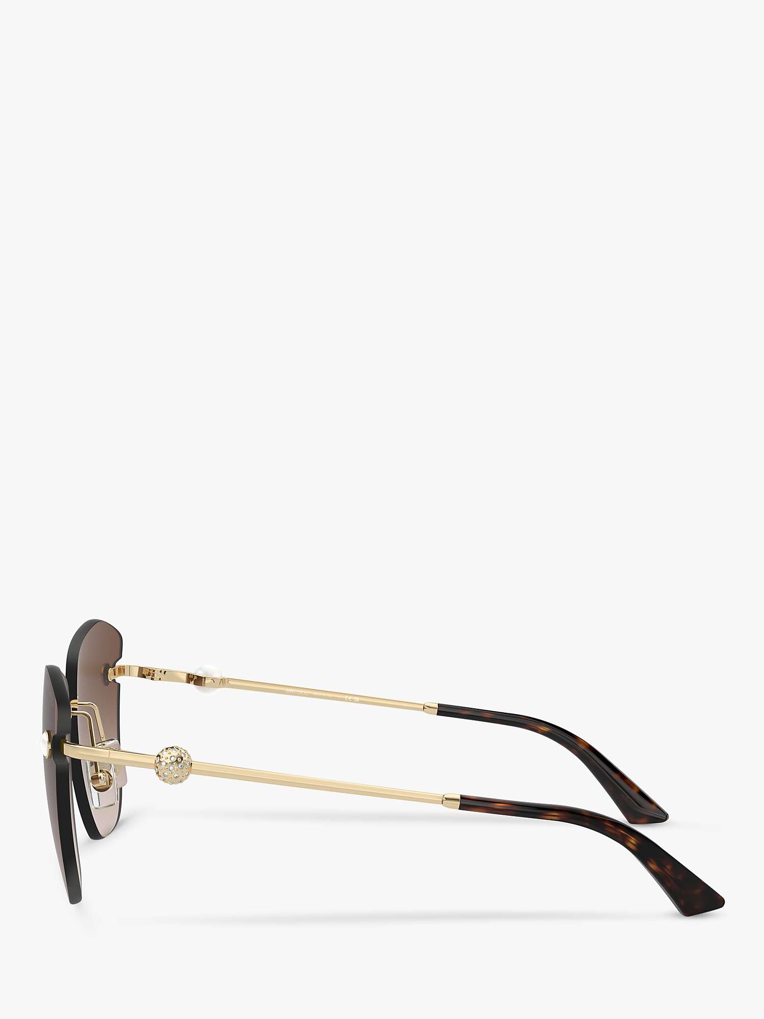 Buy Jimmy Choo JC4004HB Women's Cat's Eye Sunglasses, Pale Gold/Brown Online at johnlewis.com