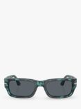 Persol PO3347S Unisex Adrien Rectangular Sunglasses, Blue/Blue