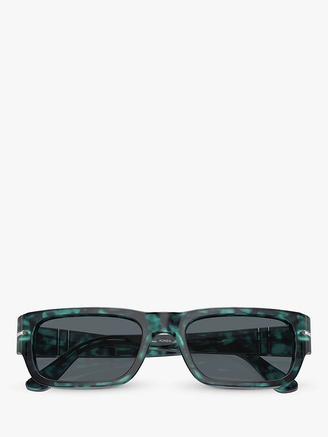 Persol PO3347S Unisex Adrien Rectangular Sunglasses, Blue/Blue