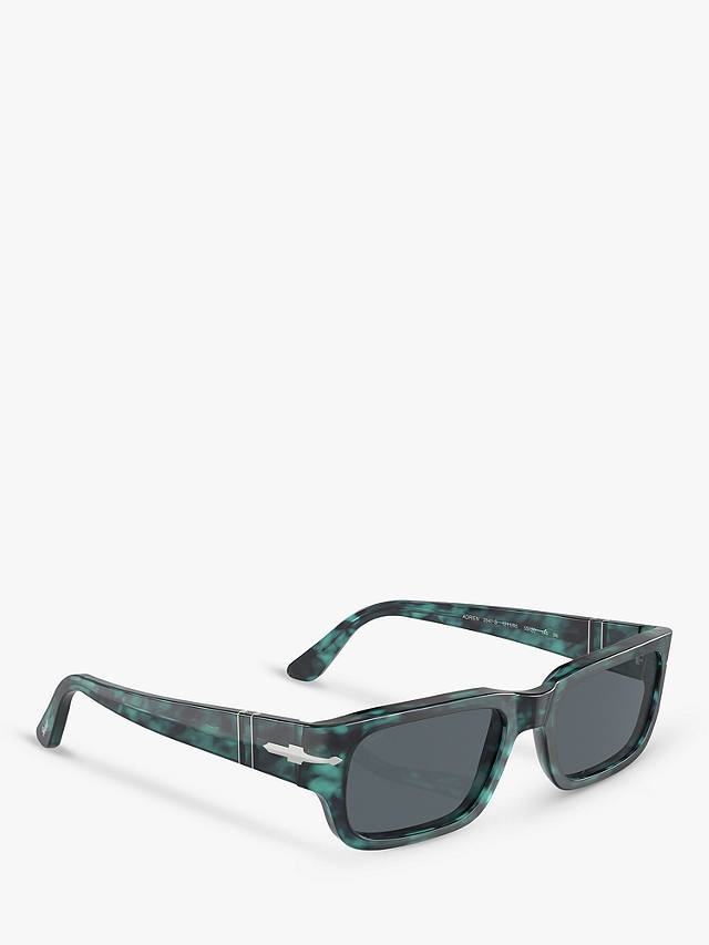 Persol PO3347S Unisex Adrien Rectangular Sunglasses, Blue/Blue