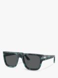 Persol PO3348S Men's D-Frame Sunglasses, Blue Havana/Grey