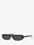 Yves Saint Laurent YS000414 Women's Oval Sunglasses, Black/Grey