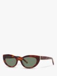 Yves Saint Laurent YS000461 Unisex Oval Sunglasses, Tortoise/Green