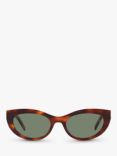 Yves Saint Laurent YS000461 Unisex Oval Sunglasses, Tortoise/Green