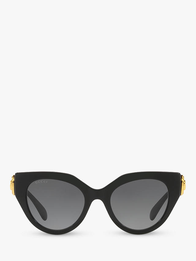 Gucci GG1408S Women's Cat's Eye Sunglasses, Black/Grey Gradient