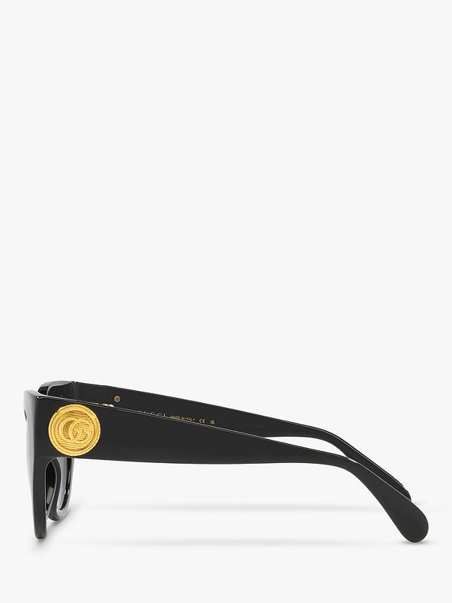 Gucci GG1408S Women's Cat's Eye Sunglasses, Black/Grey Gradient