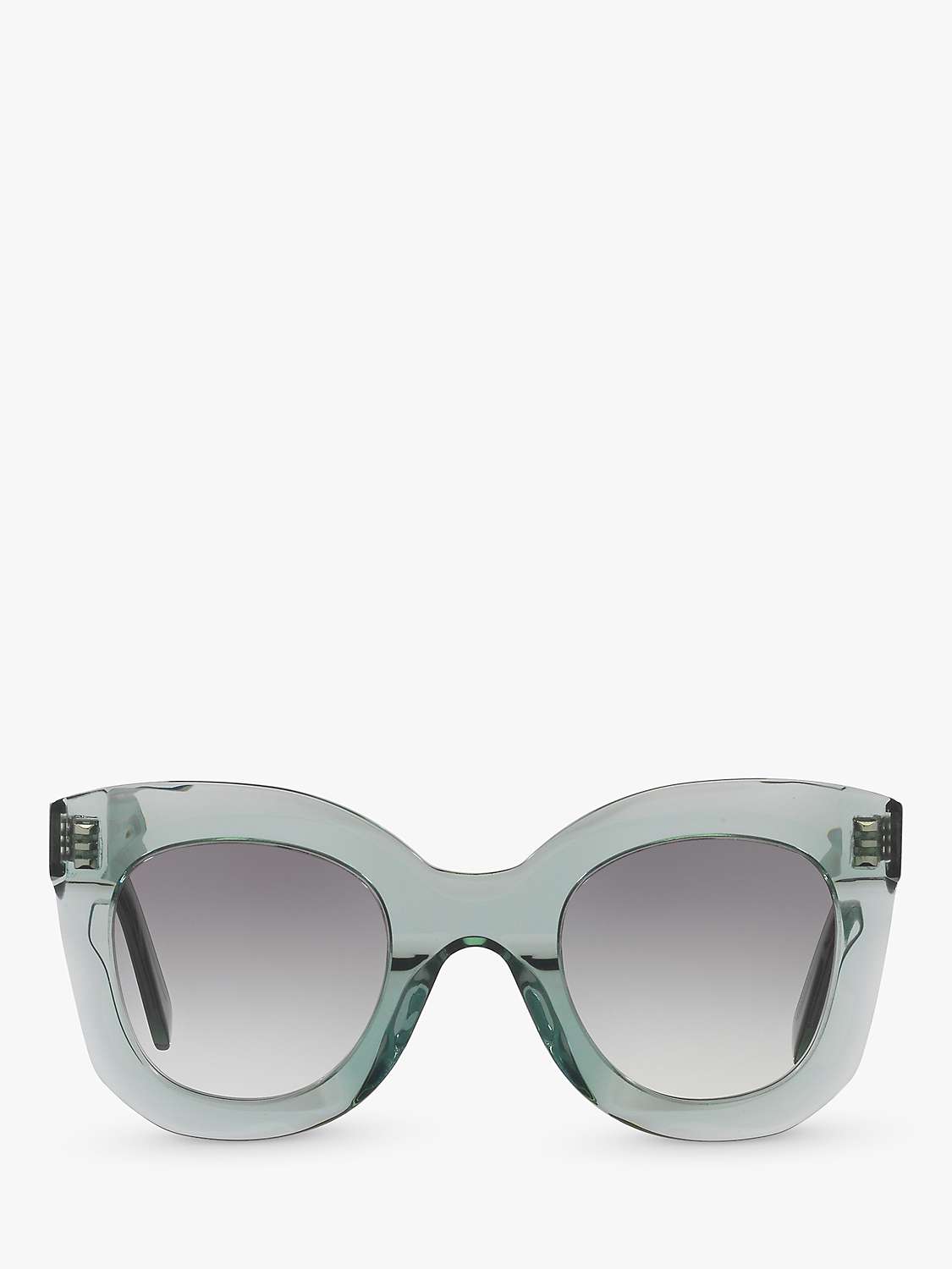 Buy Celine CL4005IN Women's Chunky Square Sunglasses, Transparent Green/Grey Gradient Online at johnlewis.com
